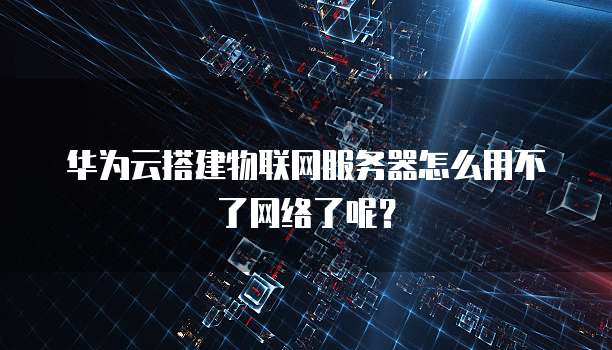 华为云搭建物联网服务器怎么用不了网络了呢?