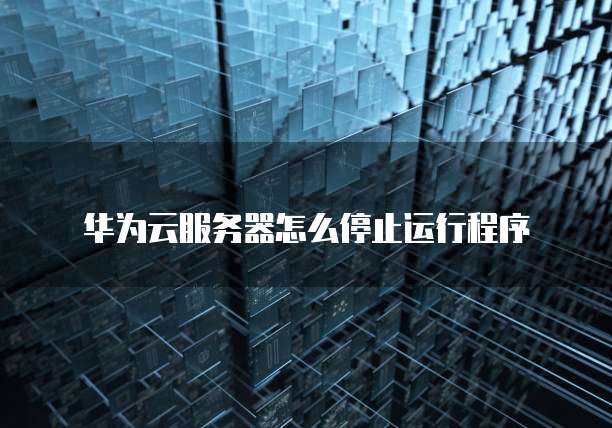 华为云服务器怎么停止运行程序