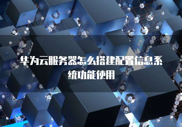 华为云服务器怎么搭建配置信息系统功能使用