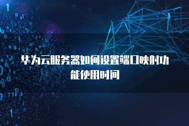 华为云服务器如何设置端口映射功能使用时间