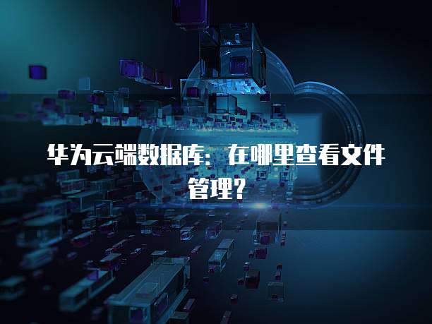 华为云端数据库:在哪里查看文件管理?