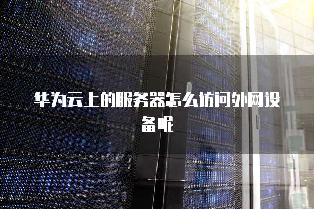 华为云上的服务器怎么访问外网设备呢