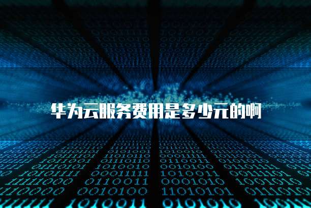 华为云服务费用是多少元的啊