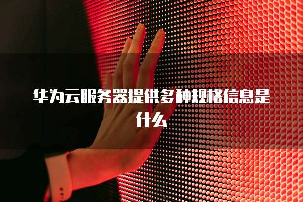 华为云服务器提供多种规格信息是什么