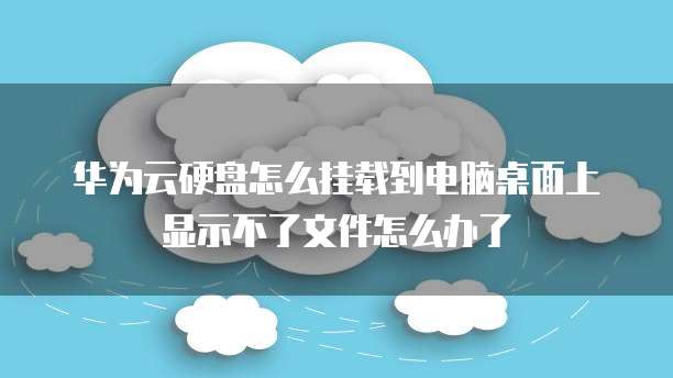 华为云硬盘怎么挂载到电脑桌面上显示不了文件怎么办了
