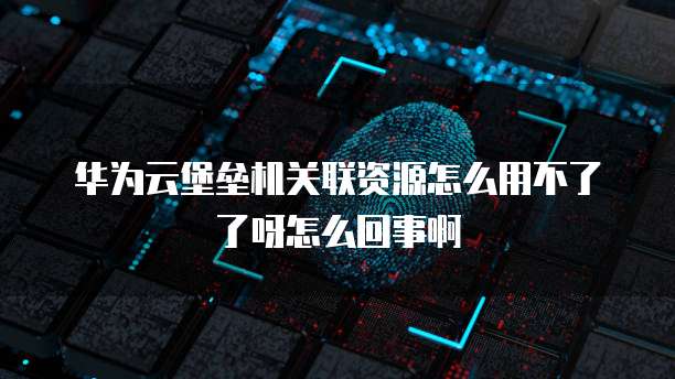 华为云堡垒机关联资源怎么用不了了呀怎么回事啊