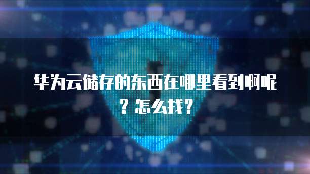 华为云储存的东西在哪里看到啊呢?怎么找?