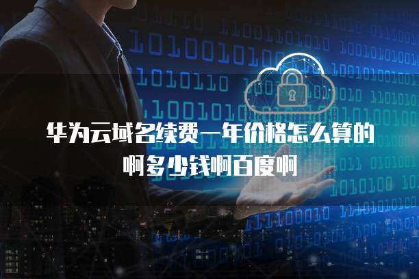 华为云域名续费一年价格怎么算的啊多少钱啊百度啊