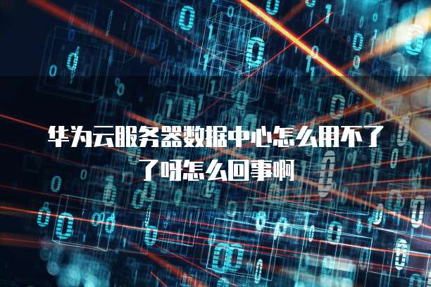 华为云服务器数据中心怎么用不了了呀怎么回事啊