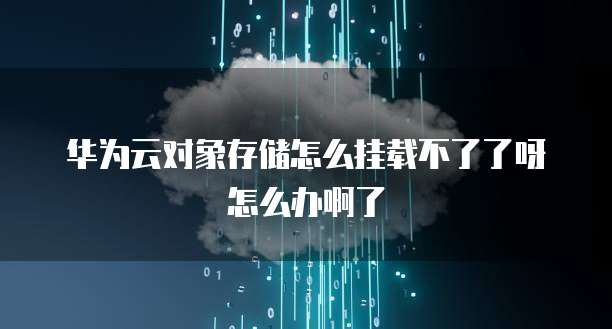 华为云对象存储怎么挂载不了了呀怎么办啊了