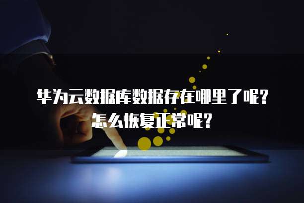 华为云数据库数据存在哪里了呢?怎么恢复正常呢?