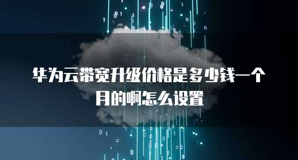 华为云带宽升级价格是多少钱一个月的啊怎么设置