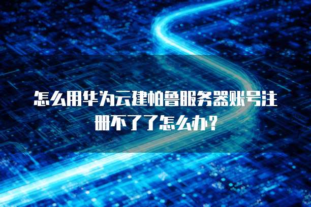 怎么用华为云建帕鲁服务器账号注册不了了怎么办?