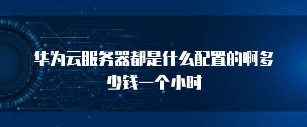 华为云服务器都是什么配置的啊多少钱一个小时