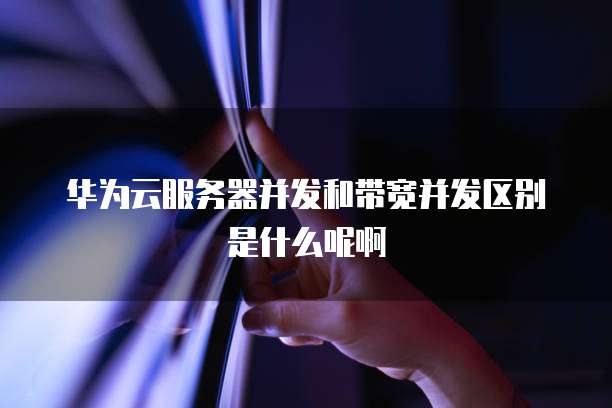 华为云服务器并发和带宽并发区别是什么呢啊
