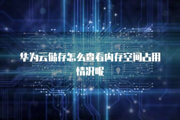华为云储存怎么查看内存空间占用情况呢