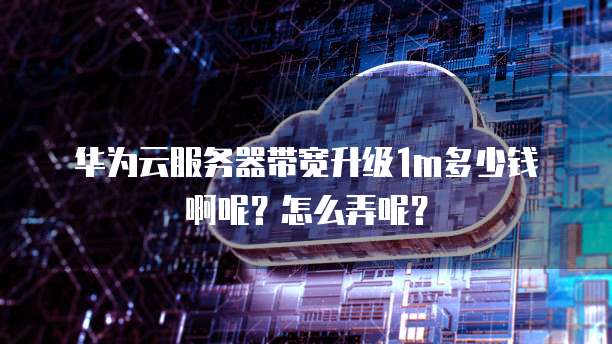 华为云服务器带宽升级1m多少钱啊呢?怎么弄呢?
