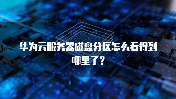 华为云服务器磁盘分区怎么看得到哪里了?
