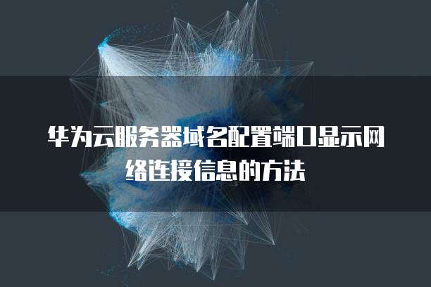 华为云服务器域名配置端口显示网络连接信息的方法