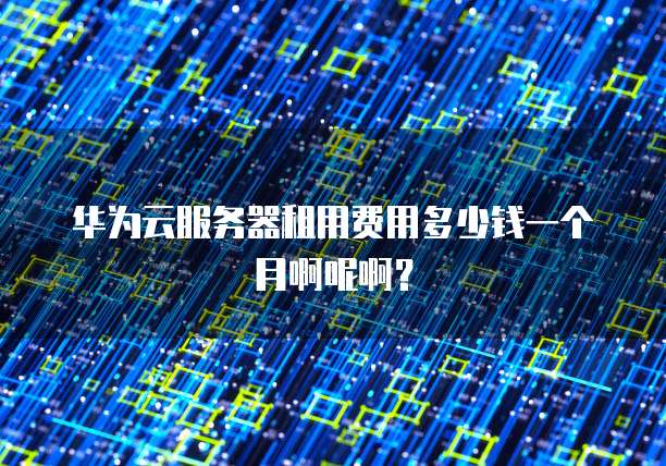 华为云服务器租用费用多少钱一个月啊呢啊?