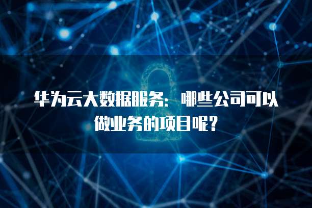 华为云大数据服务:哪些公司可以做业务的项目呢?