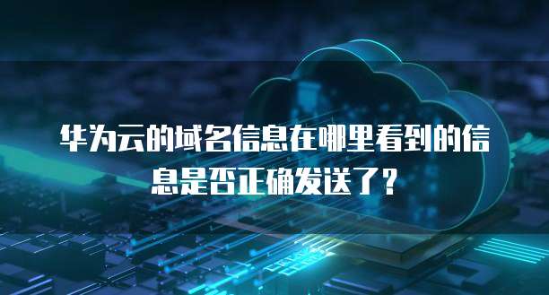 华为云的域名信息在哪里看到的信息是否正确发送了？