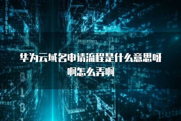 华为云域名申请流程是什么意思呀啊怎么弄啊