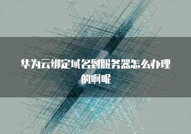 华为云绑定域名到服务器怎么办理的啊呢