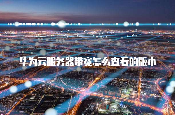 华为云服务器带宽怎么查看的版本