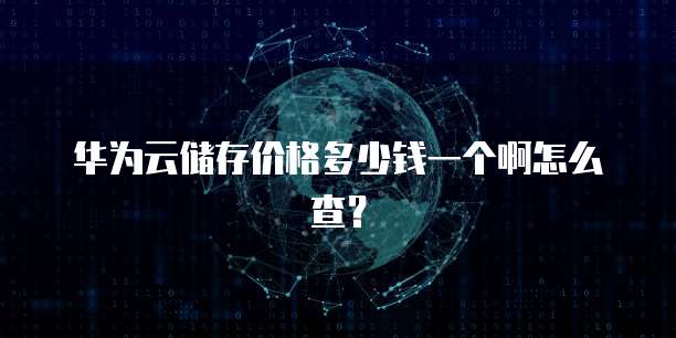 华为云储存价格多少钱一个啊怎么查？