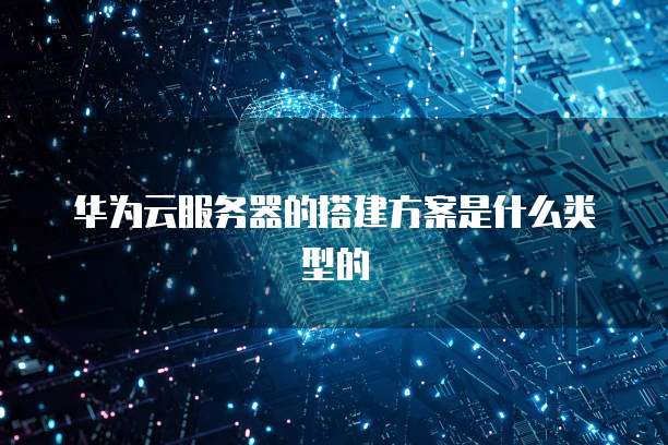 华为云服务器的搭建方案是什么类型的