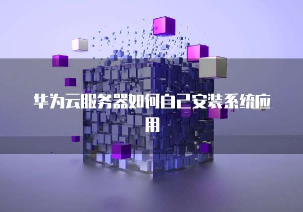 华为云服务器如何自己安装系统应用