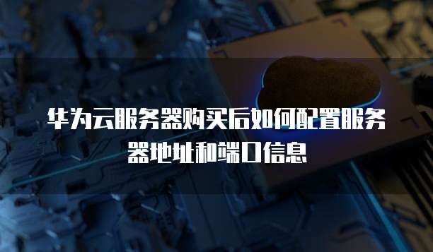 华为云服务器购买后如何配置服务器地址和端口信息