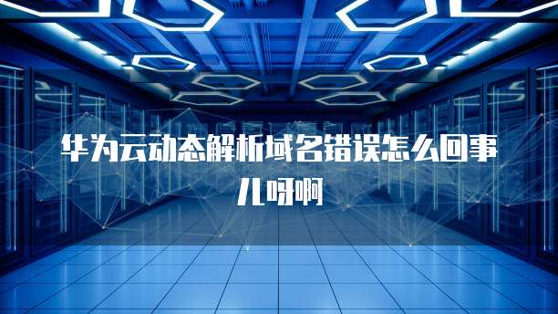 华为云动态解析域名错误怎么回事儿呀啊