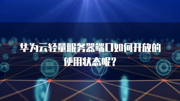 华为云轻量服务器端口如何开放的使用状态呢?