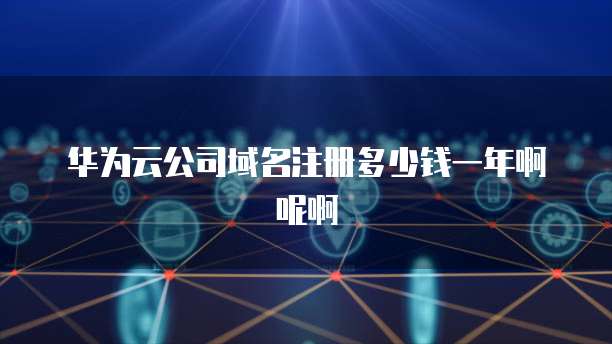华为云公司域名注册多少钱一年啊呢啊