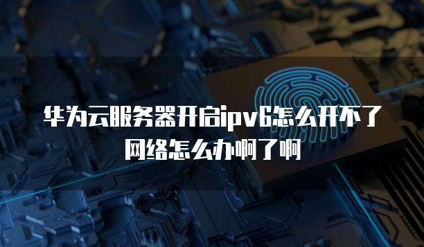 华为云服务器开启ipv6怎么开不了网络怎么办啊了啊