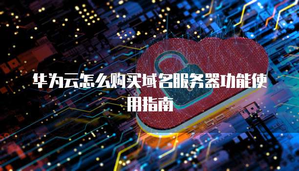 华为云怎么购买域名服务器功能使用指南