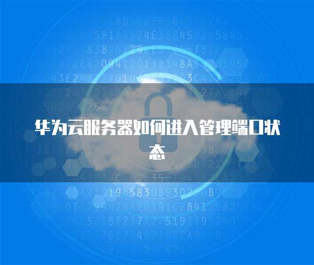 华为云服务器如何进入管理端口状态