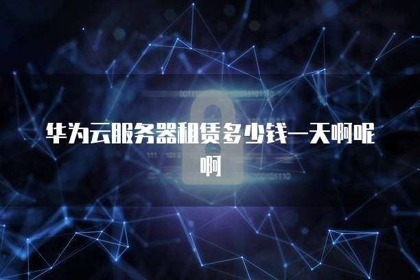华为云服务器租赁多少钱一天啊呢啊