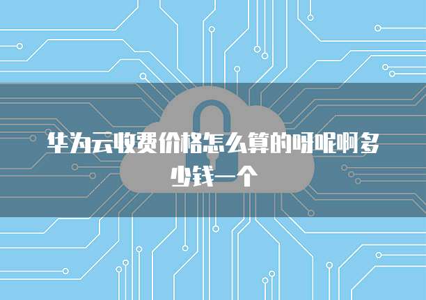 华为云收费价格怎么算的呀呢啊多少钱一个