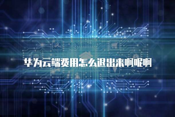 华为云端费用怎么退出来啊呢啊