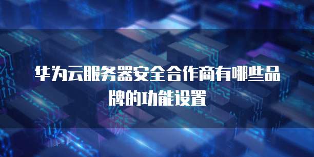 华为云服务器安全合作商有哪些品牌的功能设置