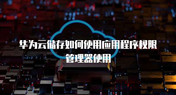 华为云储存如何使用应用程序权限管理器使用