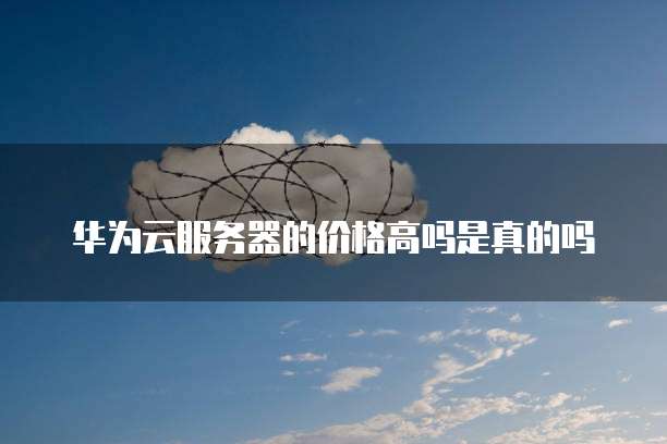 华为云服务器的价格高吗是真的吗
