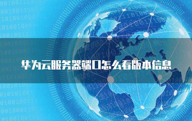 华为云服务器端口怎么看版本信息