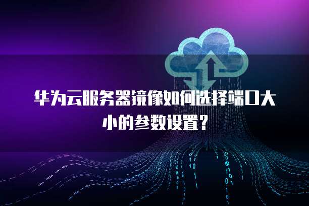 华为云服务器镜像如何选择端口大小的参数设置?