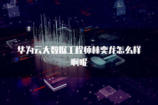 华为云大数据工程师林奕龙怎么样啊呢