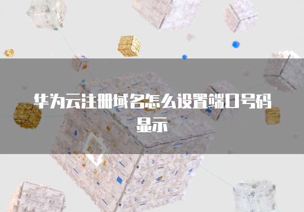 华为云注册域名怎么设置端口号码显示