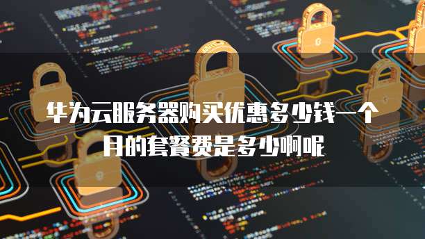 华为云服务器购买优惠多少钱一个月的套餐费是多少啊呢